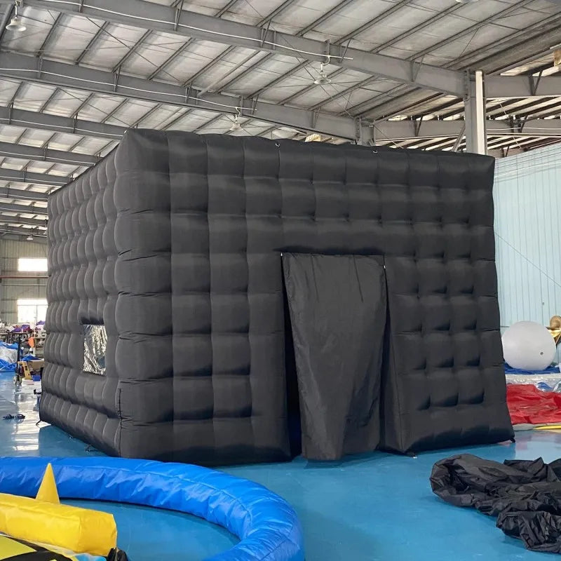 Show Exhibition Giant Inflatable Tent House Photo Booth Backdrop Black Inflatable Cube Tent for Event Club Party Wedding