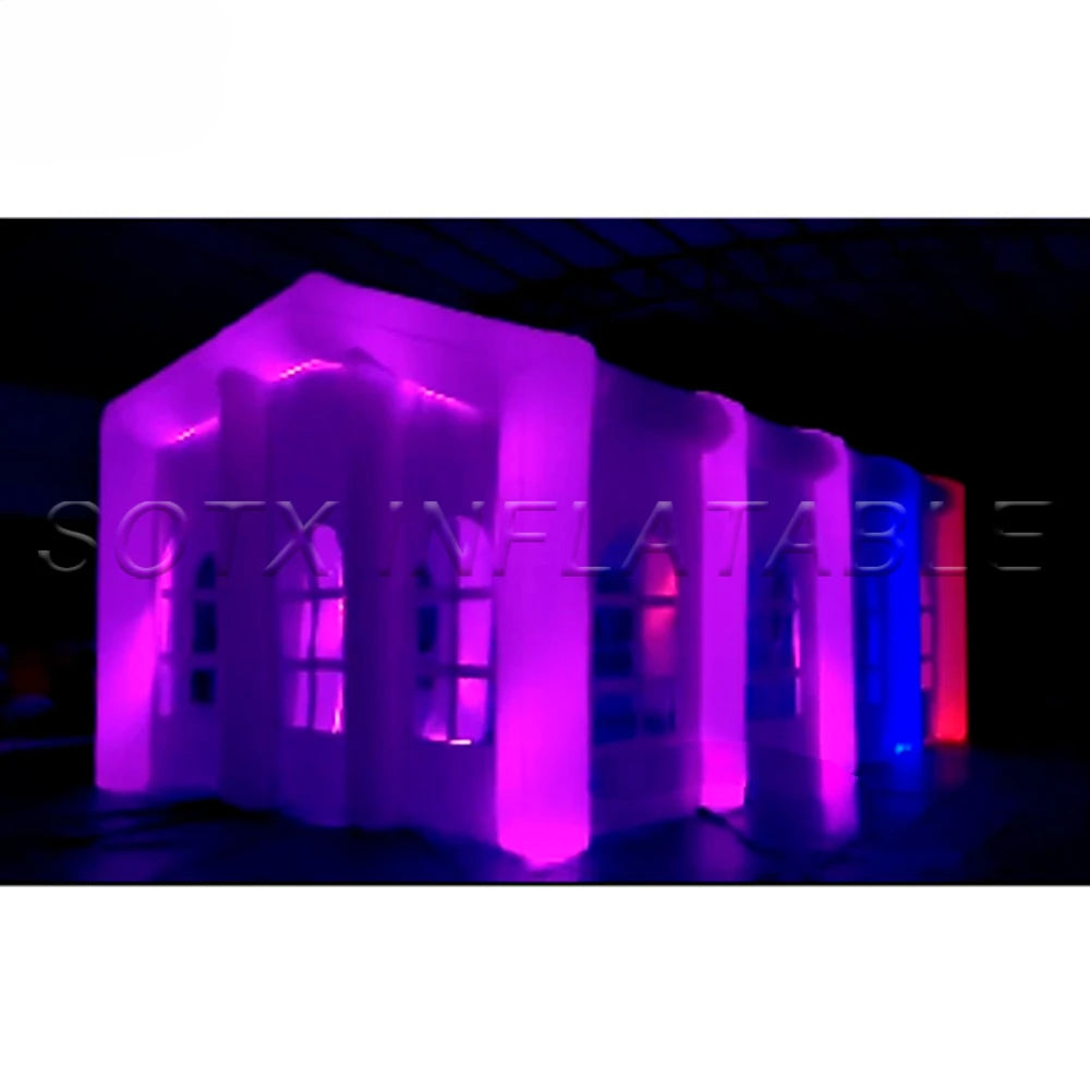 Customizable Shape & Color Popular Long White Square Inflatable Wedding Tent With Windows For Outdoor Party Or Event Supply