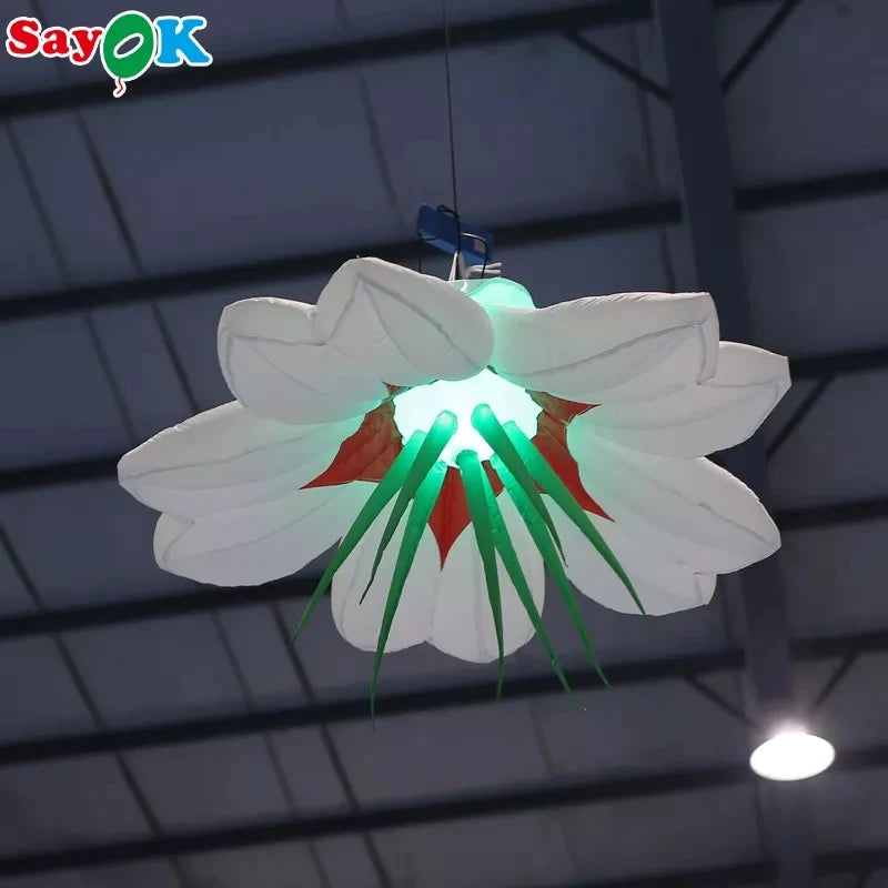 Giant Inflatable Flower Decorations Inflatable Hanging Flower with Remote Controller Air Blower for Ceiling Bar Advertisin