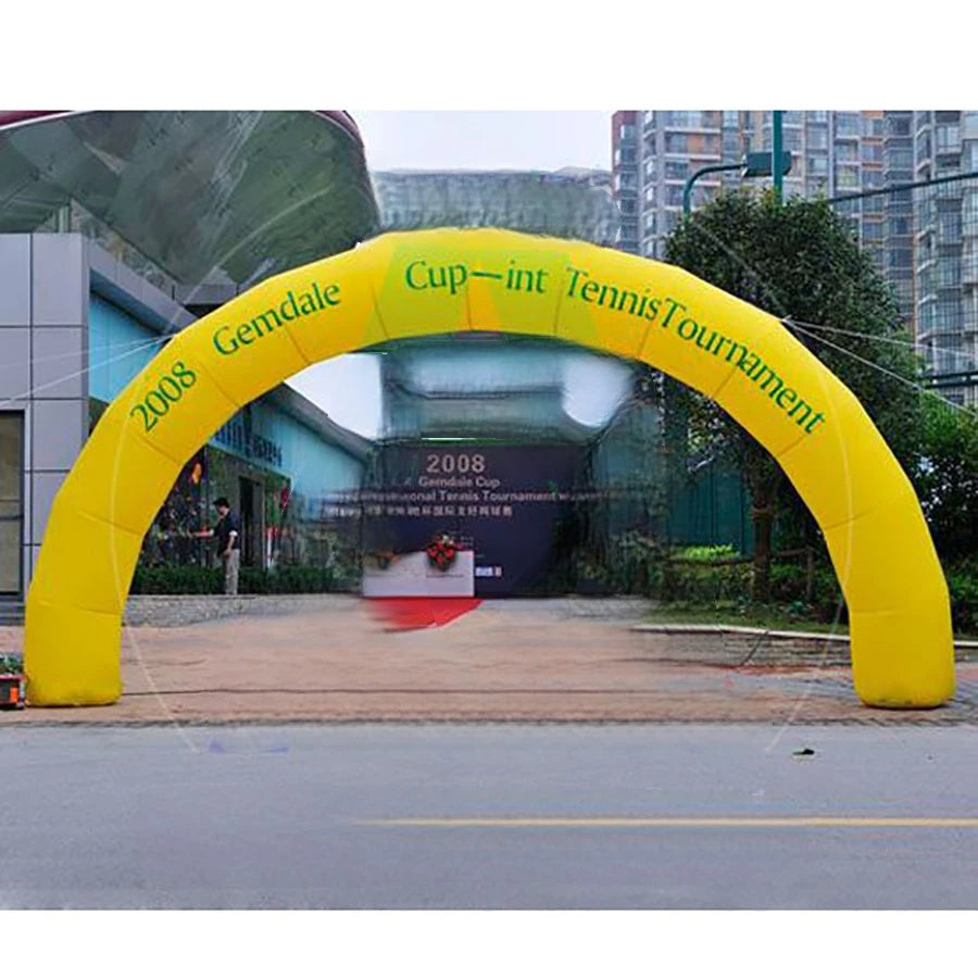 Free Air Blower Yellow And Wolds Printed Cheap Inflatable Welcome Arch Come With