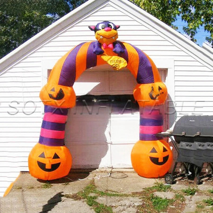 Entering Door On Sale Reuse For Years Peculiar Halloween Funny Party Decorations Inflatable Pumpkin Multiple Stacks Archway
