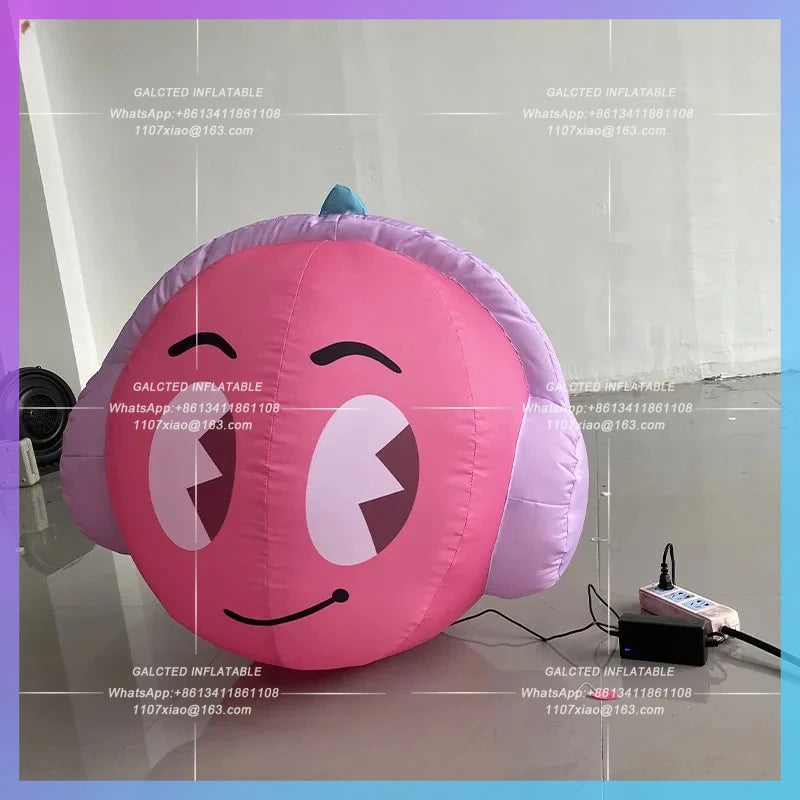 pink personality IP creative music Inflatable headphones fairy gas model  festival bar stage atmosphere interactive layout