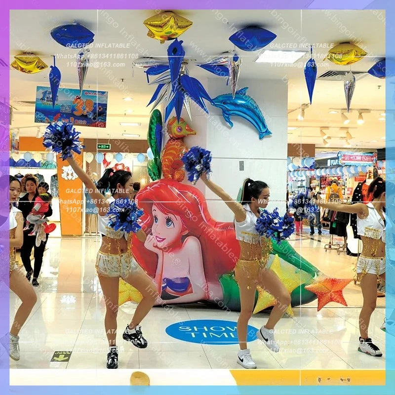 Inflatable Mermaid Cartoon Character Hot Sale Inflatable Mermaid Balloon Giant  for Ocean Theme Decor Party Outdoor toy