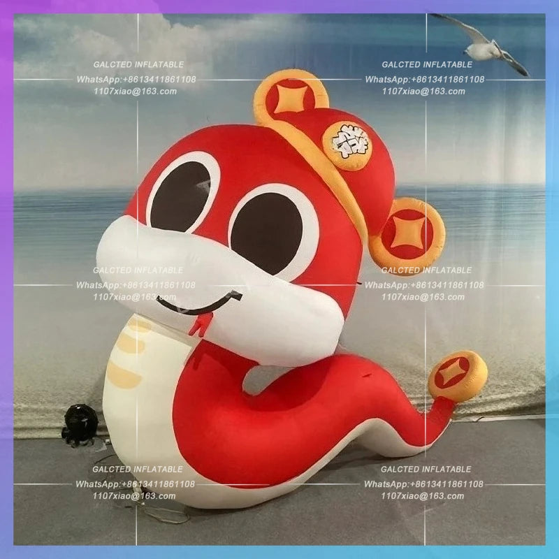 inflatable snake red lucky new year Customize production  cartoon animal big eye snakes new year decoration