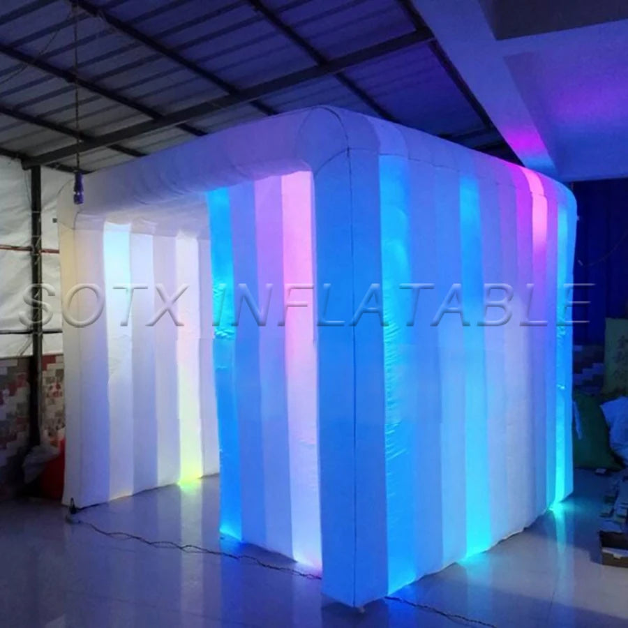 controller for rental New Style oxford fabric cube inflatable photo booth tent with 16 colors changing by remote