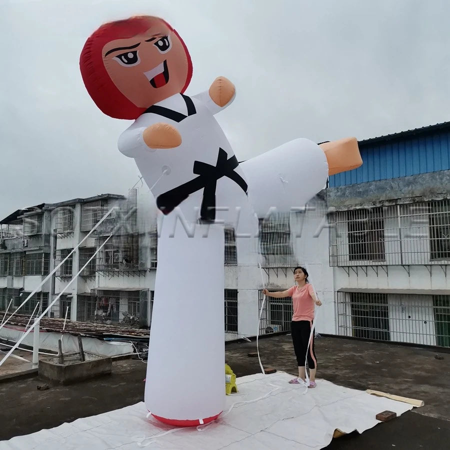Promotion on Kicking Leg 3mH Inflatable Karate Model Taekwon Kick Man Kicking Leg for Advertising