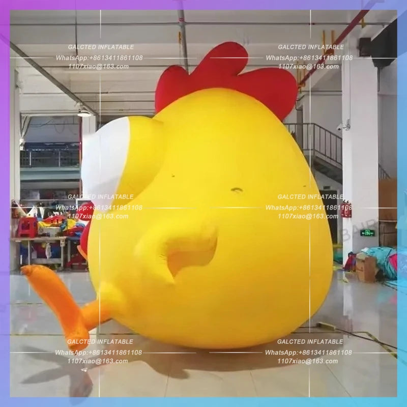 cute hen egg for restaurant fried chicken Yellow big eyes inflatable chicken big cock cartoon store advertising prop