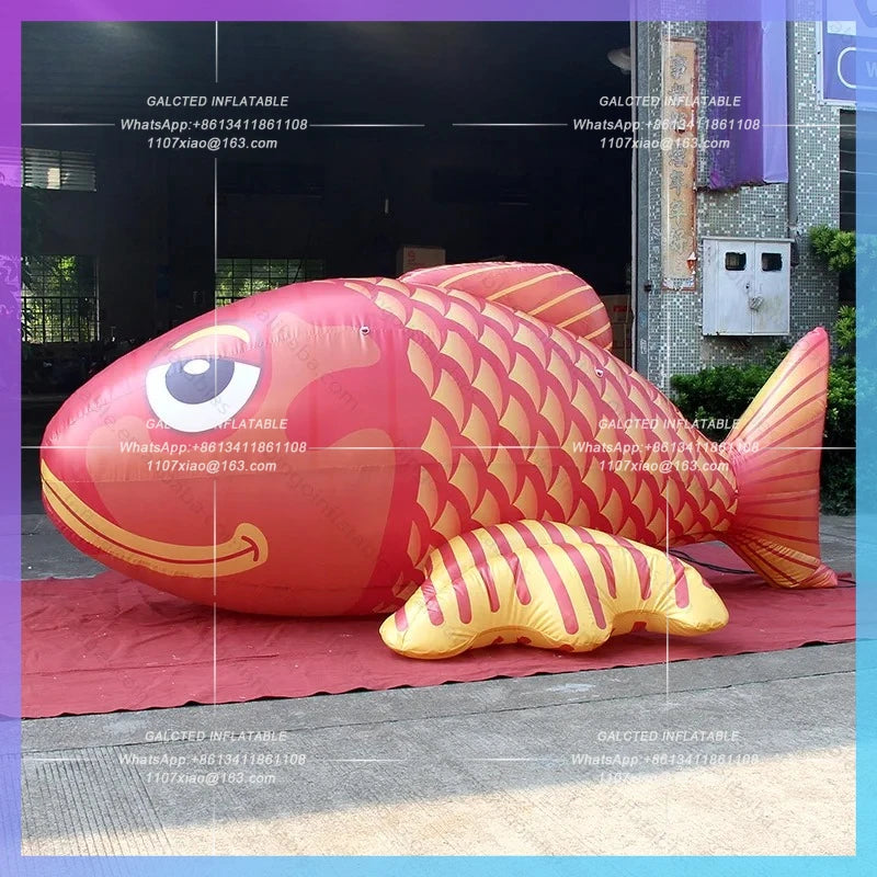 Inflatable Carp Fish Cartoon 4 Meters Length For Event Party Decoration