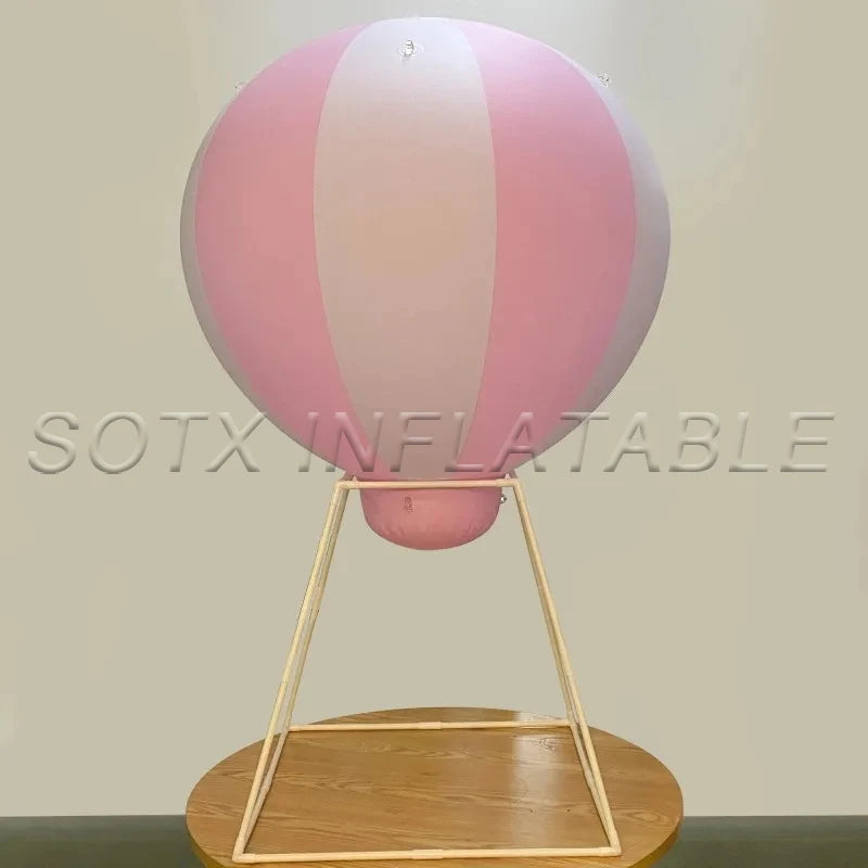 Birthday Party Decor 3/5ft Large Inflatable Hot Air Balloon PVC Inflatable Strips Balloon with Frame for Advertising Event