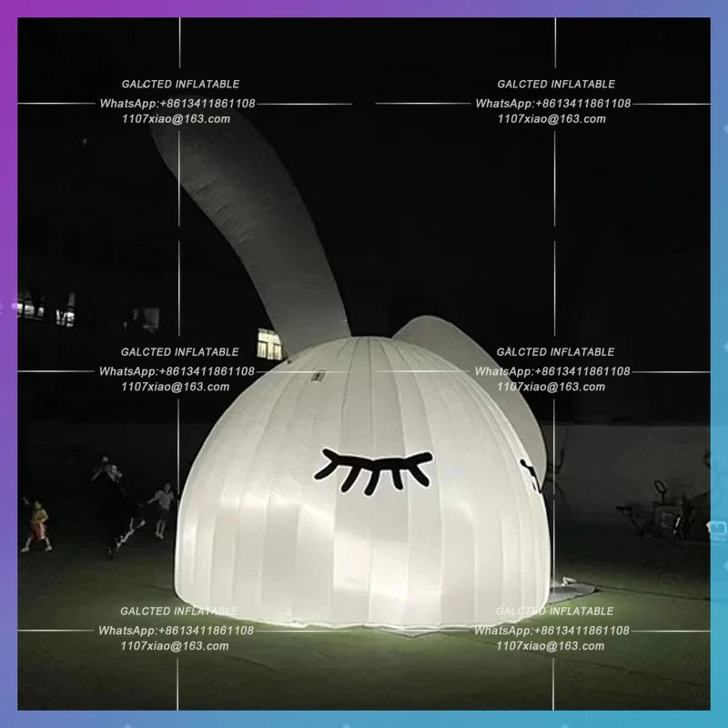 Festival Children's play facilities bar Inflatable White Rabbit Ear Arch Model mid-autumn shopping mall lighting arch props