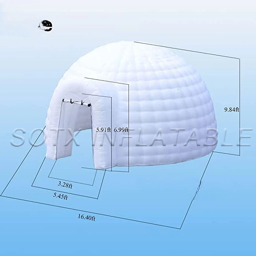 Wedding Exhibition Oxford 16.4ft Inflatable Igloo Dome Tent With Air Blower And Led Lights House Yurt For Outdoor Event Party