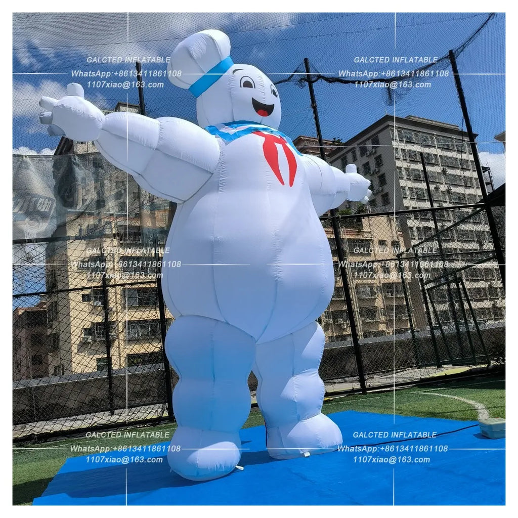 Inflatable Marshmallow Man With Blower Giant Outdoor Advertising Display For Event And Promotion