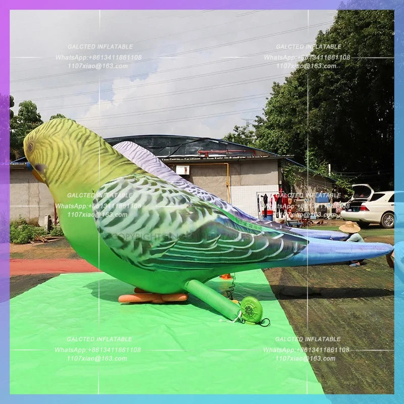 Inflatable Green Parrot Blue Parrot Vivid 3mH Inflatable Toys For Outdoor Decorations-Toys