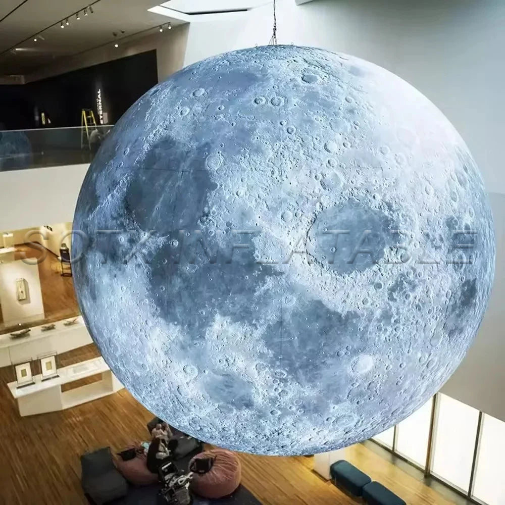 For Festival Decoration Blow Up Giant Inflatable Moon With Built in LED Lights Airtight PVC Planet Balloon Earth Balloo