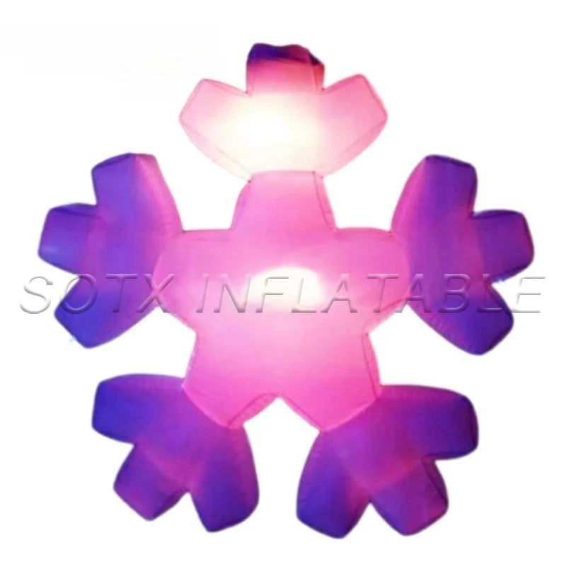 Christmas Party Events Inflatable Hanging Snowflakes Decorations with Lights Inflatable Glowing Snowflakes Decoration for