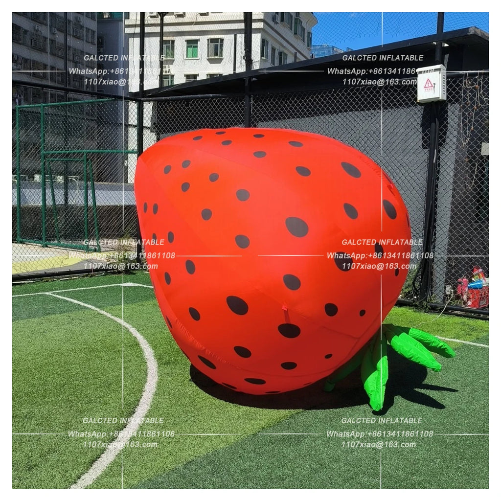 Inflatable Strawberry With Blower Giant Outdoor Advertising Display For Event And Store Promotion