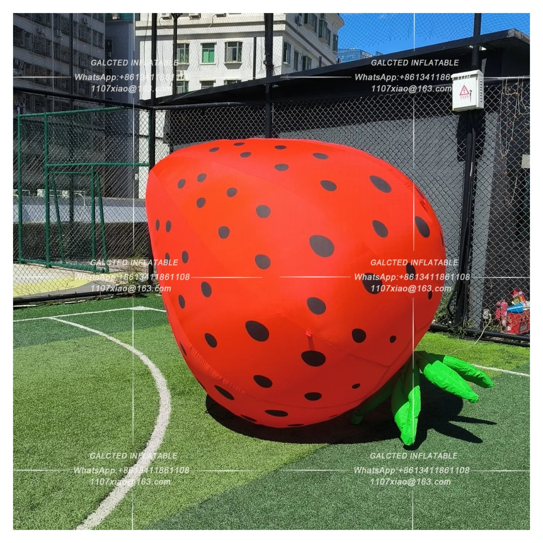 Inflatable Strawberry With Blower Giant Outdoor Advertising Display For Event And Store Promotion