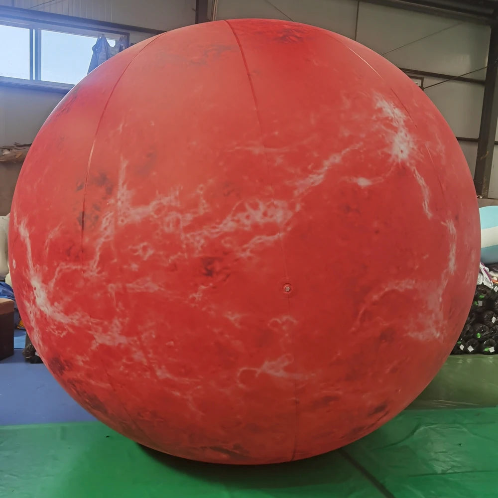 Oxford PVC Giant Inflatable Planets Balloons with LED Mars Saturn Jupiter Sun for Event Decoration