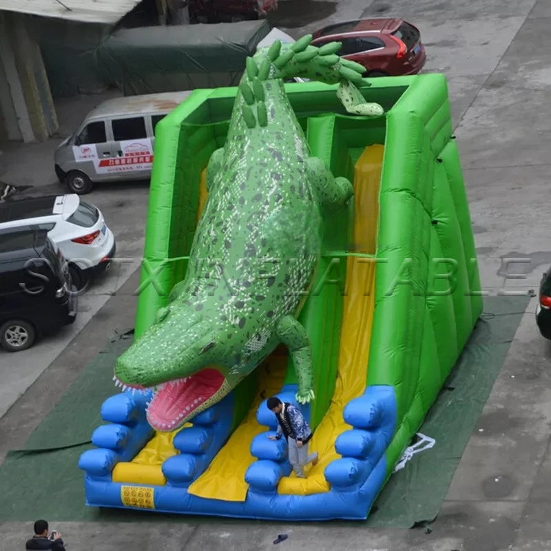 Kids Party Backyard 7x5mH Inflatable Crocodile Bounce House Large Commercial Inflatable Bouncer Jumping House Castle for