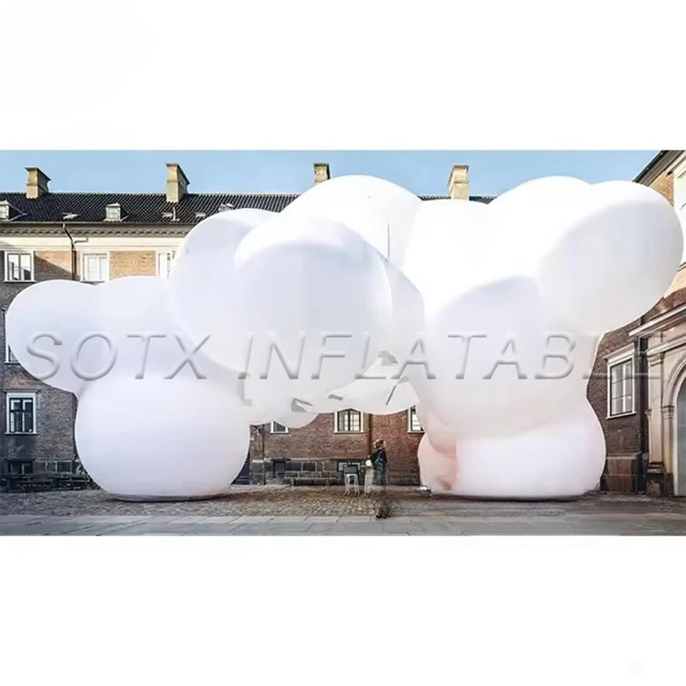 Cloud Art Exhibition Custom Inflatable Cloud Balloon Decoration For Ceiling Giant 8m 10m Inflatable