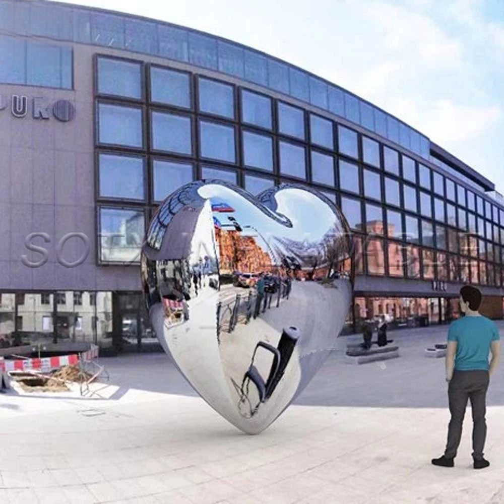 Wedding Valentine's Day Decoration Favourite Popular Large Inflatable Heart Mirror Balloon Silvery Mirror Ball For Garden Party
