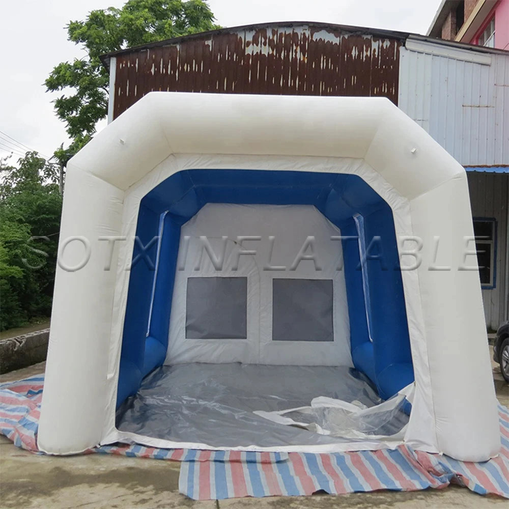 Booth Car with 2 blowers For Sale Movable Oxford material Car Inflatable Spray Booth Painting Room With Filter Inflatable Paint