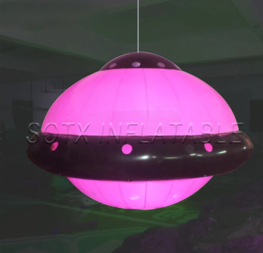 Event Library Decoration Brand New Portable Lighting Inflatable UFO Replica With Led Lights For School