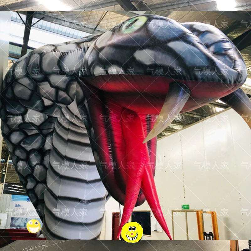 Giant Inflatable Cobra Snake - Perfect for Halloween Decorations, Bar Props, and Festival Displays