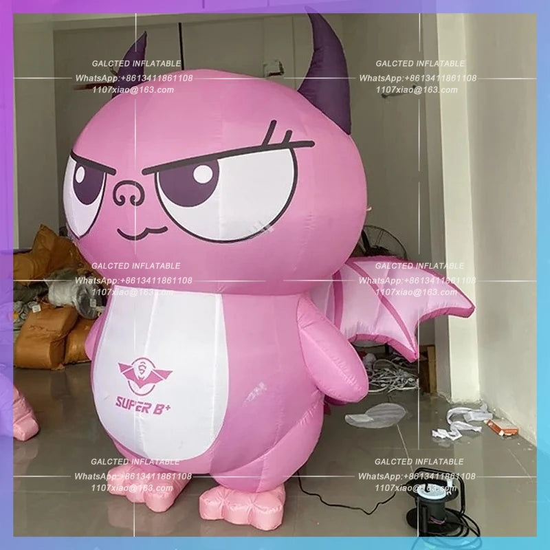Little Devil Model Qixi IP Inflatable cartoon pink standing romantic atmosphere decorated mall atrium light advertising