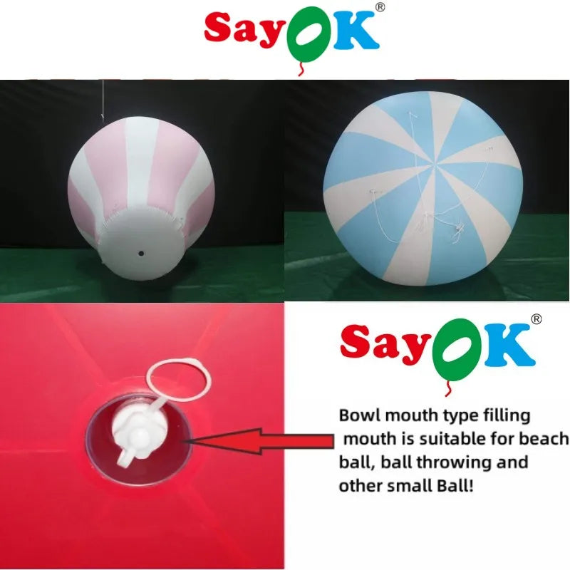 6.56ft Portable PVC Helium Hot Air Balloon Inflatable Strip Balloon Hanging Decoration for Advertisiing Wedding Birthday Party