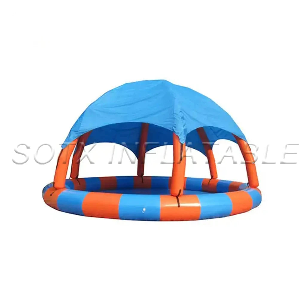 Kids Water Balls Game 2024 Indoor Outdoor Circular Inflatable Swimming Pool With Dome Tent Cover For