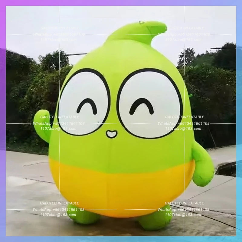 inflatable cartoon doll standing Factory supplied custom 3meter red and green Q version inflatable model decoration advertising