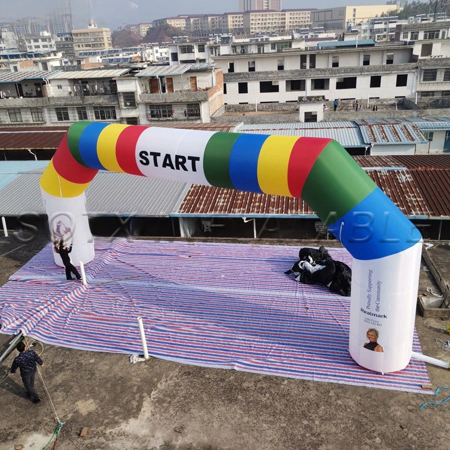 Advertising or Race Customization Inflatable Colorful Archway Giant 13m W Arch Air Gantry for