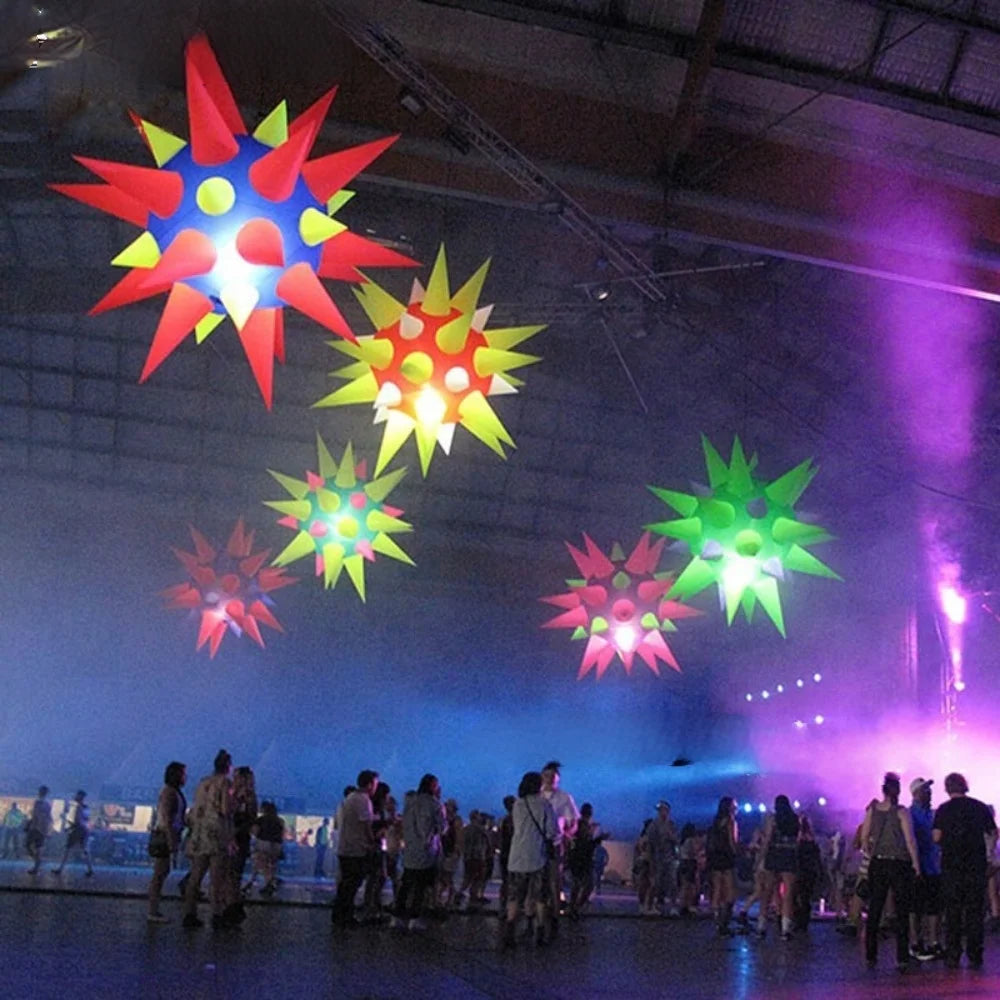 Glow Inflatable Spiky Balls,light-up Inflatable Spike Led Star For Party Wedding Nightclub Ceiling Hanging Decoration