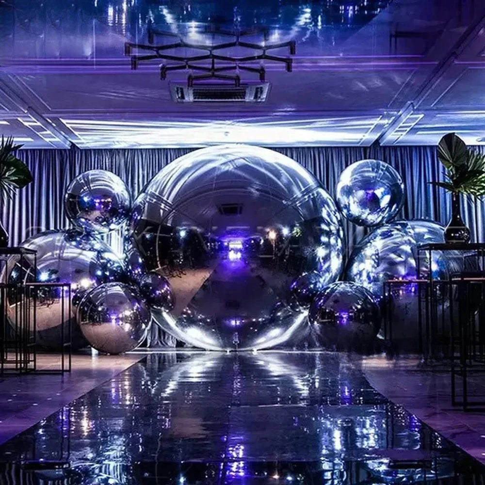 Mirror Spheres Dazzling Silvery Inflatable Mirror Ball Giant Outdoor For Disco Party Decoration 0.5&1meter Inflatable