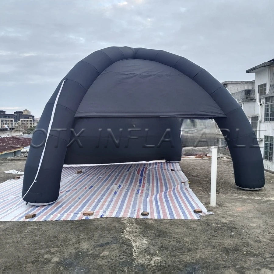 Marquee for Promotion Advertising 8m Diameter Full Black Inflatable Spider Shelter Tent with Back Cover Car Spider Party