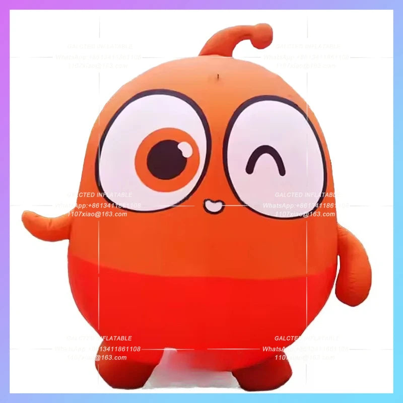 inflatable cartoon doll standing Factory supplied custom 3meter red and green Q version inflatable model decoration advertising