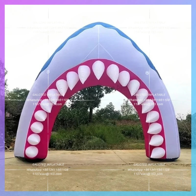 inflatable shark arch Customize ocean  blue/green/red/yellow/pink balloon animal archway decoration