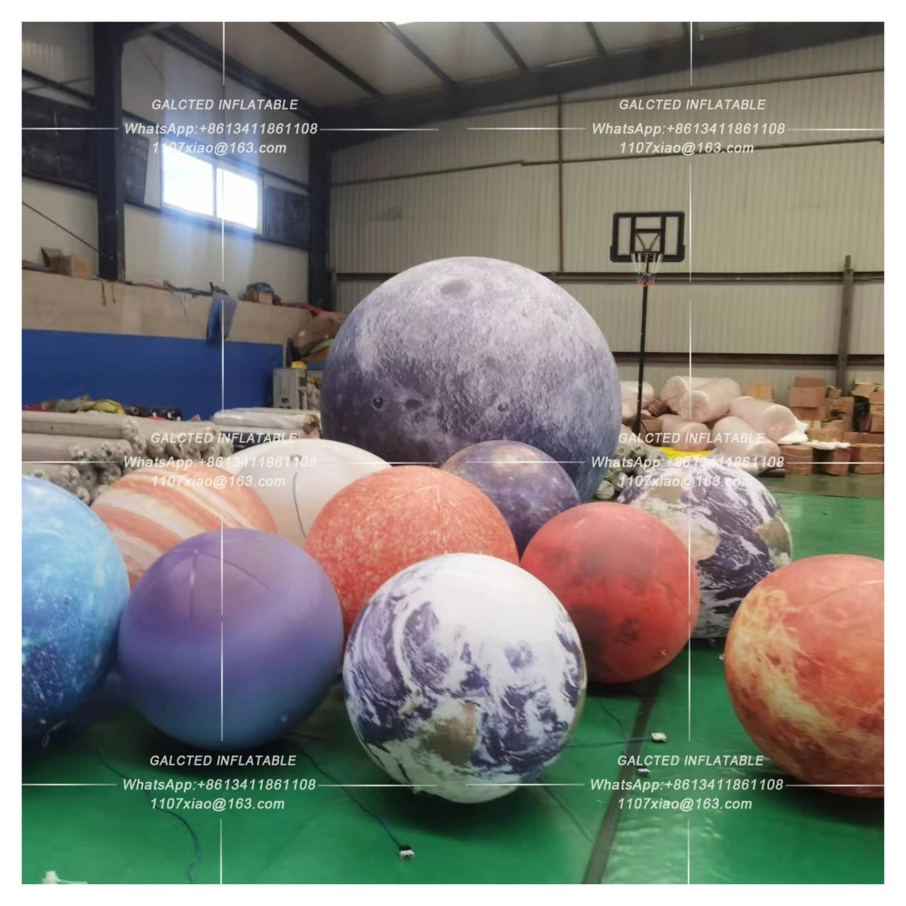 Giant Inflatable Jupiter Ball With LED Lights PVC airtight Planet Balloon Event Party Show Stage Decoration Advertising Hanging