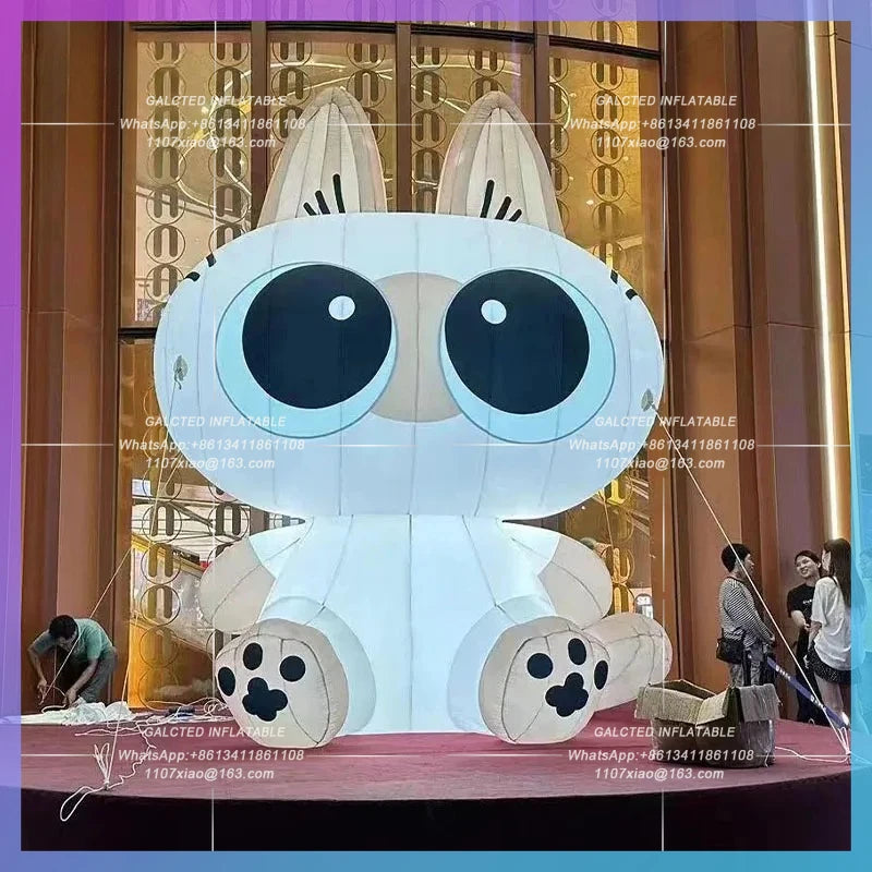 Lucky Cat Siamese Cat Pet Festival Bar Inflatable cartoon cat Air Model big-eyed Stage Music Festival Night Light advertisement
