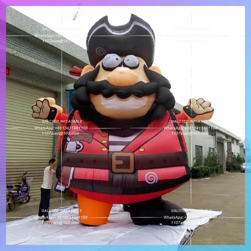 Inflatable Pirate Cartoon With Blower,One-Eyed 5m16ft Giant Inflatable Ship Captain For Trade Show/Exhibition/Advertising