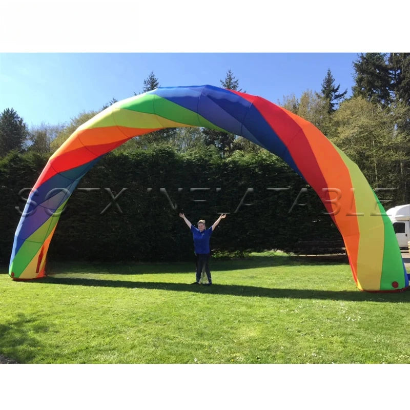 Sell light 12x6m large inflatable rainbow arch (with blower) party advertising door event inflatable arch