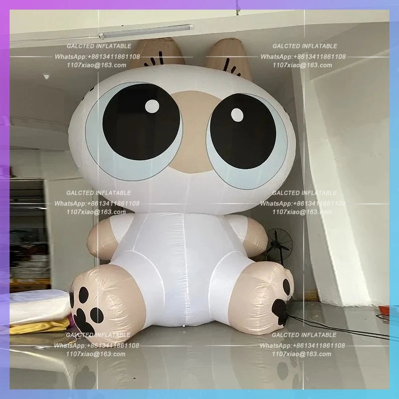 XIAODOUNI big-eyed cat Inflatable cartoon Siamese Cat Model  IP linkage flash custom lighting mall atrium props