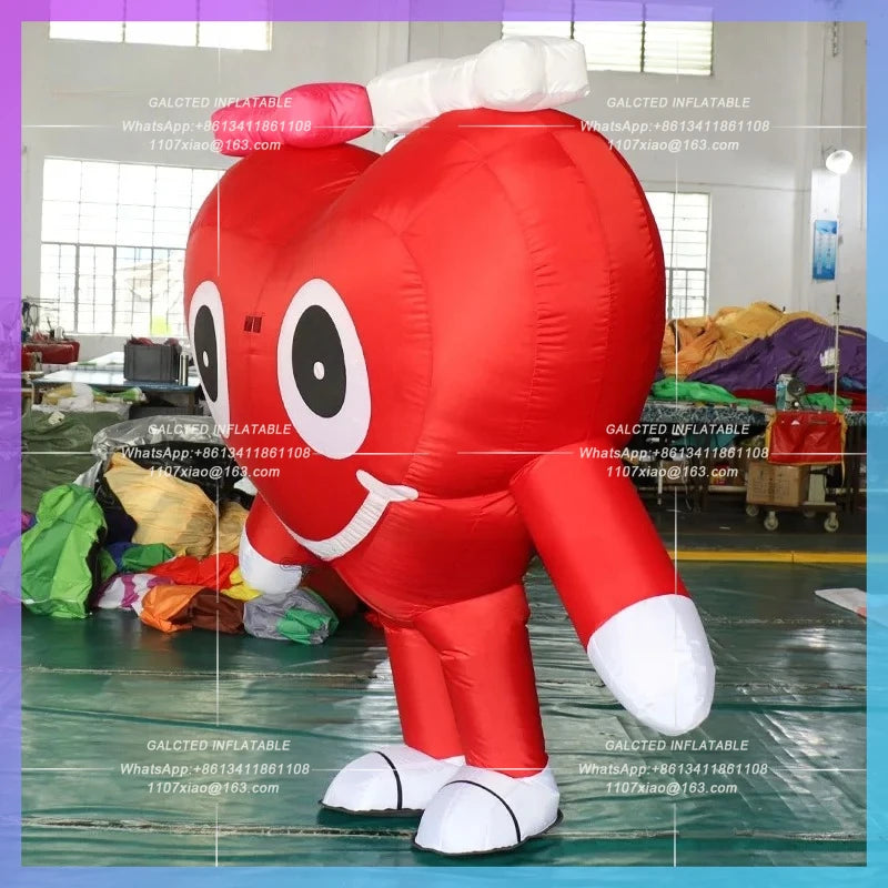 Inflatable Heart Mascot Walking Costume Inflatable Valentine's Day 2.4 Meters Height  For Event Party Decoration Toys