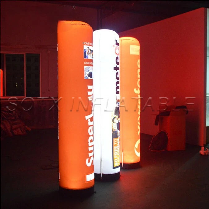 Events Advertising Promotion Customized Inflatable Column Tube LED Pillar LED Tube Glow in the Dark with LED Light for