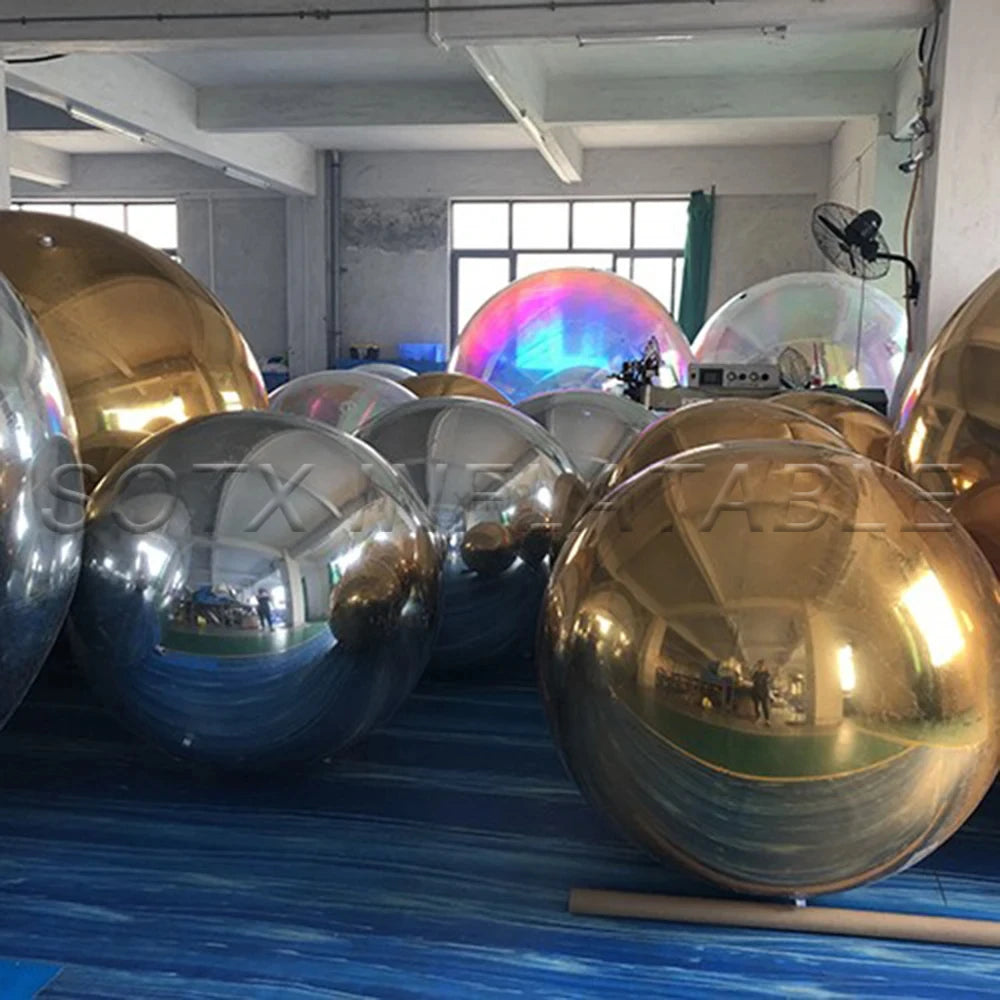 Mirror Balloon free ship Cheap Colorful PVC Inflatable Reflective Ball /Inflatable Christmas Mirror Sphere/Inflatable Sphere