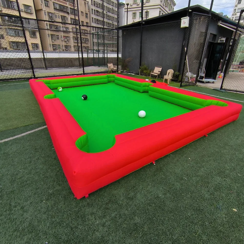 Inflatable Snooker Football Interactive Game Large Footpool Pool Table With 16 Balls Black Inflatable Billard For Soccer Event