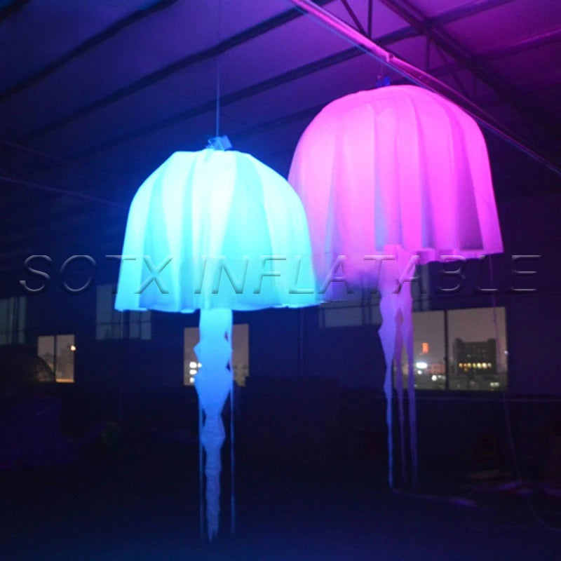 Party Decoration LED Light Inflatable Jellyfish Balloon, Colorful Lighting, Hanging Jellyfish Model, Club