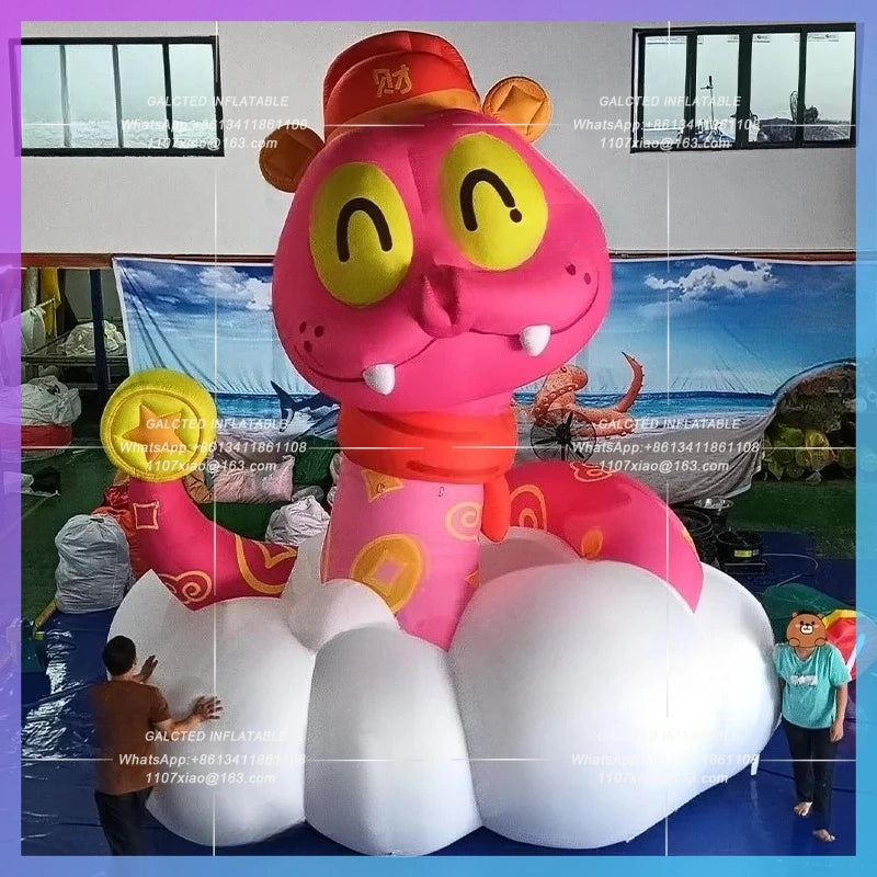 luck cartoon fortune snake Luck inflatable snake zoo new year decoration for Chinatown decoration
