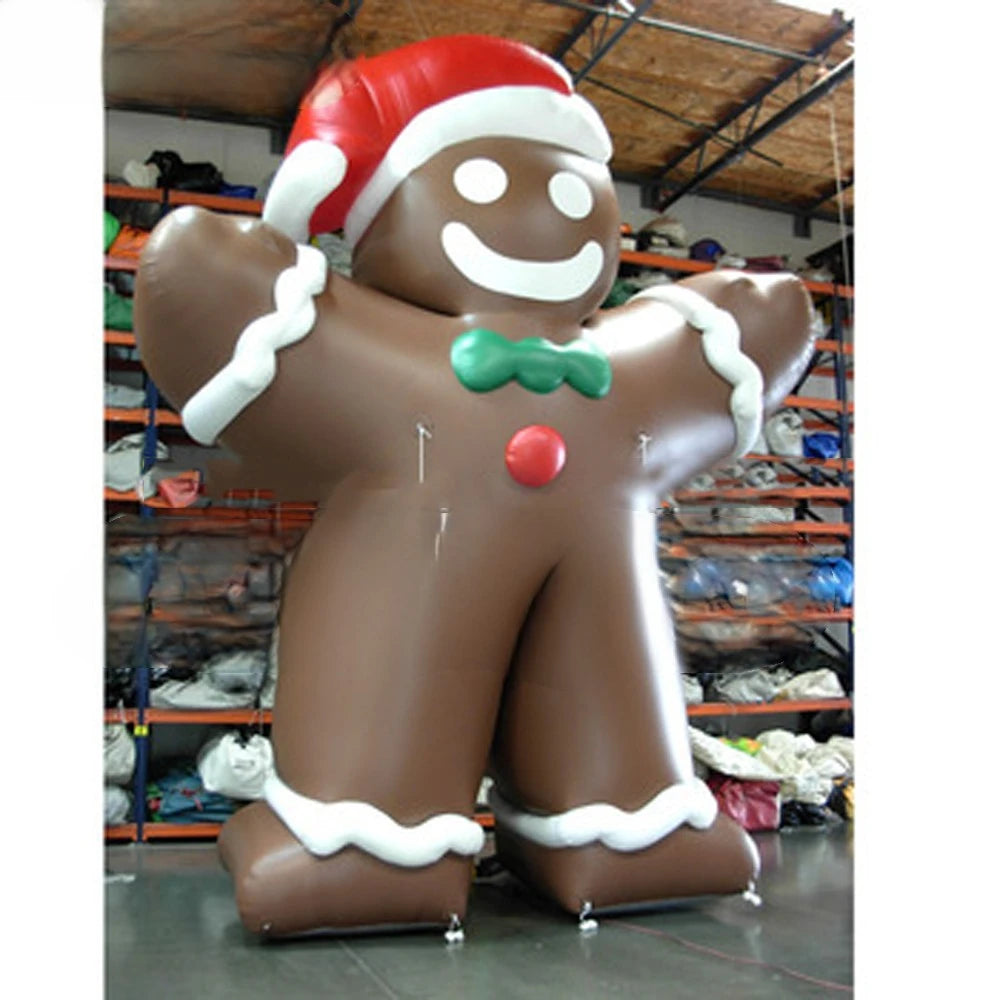 Hot Sale 8 Meters Giant Inflatable Christmas Mascot - Lovely Gingerbread Man Cartoon Doll for Outdoor Holiday Event Decorations